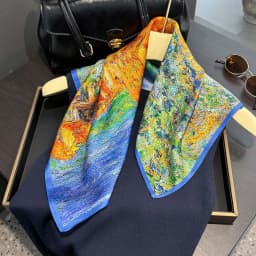 2025 Fashion 100% Real Silk Scarf 53cm Square Bandelet Women's Silk Temperament Small Scarf Neck Decorative Wrap Printed Scarves