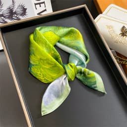2025 Fashion 100% Real Silk Scarf 53cm Square Bandelet Women's Silk Temperament Small Scarf Neck Decorative Wrap Printed Scarves