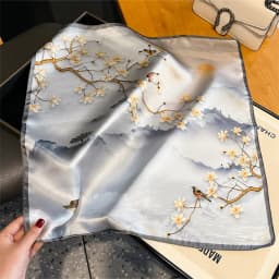 2025 Fashion 100% Real Silk Scarf 53cm Square Bandelet Women's Silk Temperament Small Scarf Neck Decorative Wrap Printed Scarves