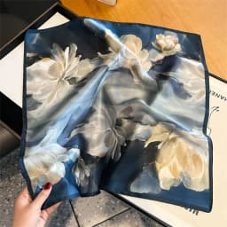 2025 Fashion 100% Real Silk Scarf 53cm Square Bandelet Women's Silk Temperament Small Scarf Neck Decorative Wrap Printed Scarves