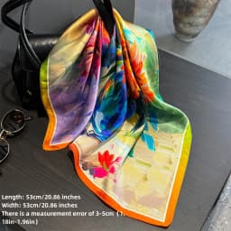 2025 Fashion 100% Real Silk Scarf 53cm Square Bandelet Women's Silk Temperament Small Scarf Neck Decorative Wrap Printed Scarves