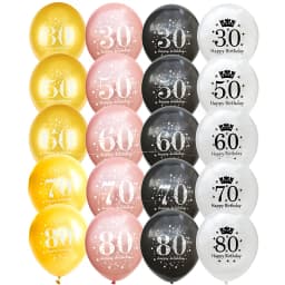 5Pc Happy Birthday Decoration Gold Rose Black 16 18 30 50 60 70 80 90 Years Birthday Party Digital Ballon Latex Party Supplies