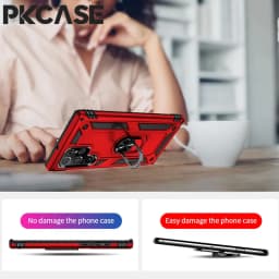 PKCASE Shockproof Ring Bracket Case For Samsung S26 S25 Edge S24 S23 FE Plus Note 20 Ultra A57 A17 A07 A56 A36 A26 A16 A06 Cover