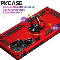 PKCASE Shockproof Ring Bracket Case For Samsung S26 S25 Edge S24 S23 FE Plus Note 20 Ultra A57 A17 A07 A56 A36 A26 A16 A06 Cover