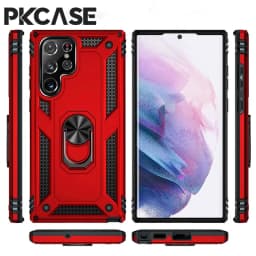 PKCASE Shockproof Ring Bracket Case For Samsung S26 S25 Edge S24 S23 FE Plus Note 20 Ultra A57 A17 A07 A56 A36 A26 A16 A06 Cover
