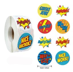 500pcs/roll Reward Stickers Encouragement Stickers for Kids Motivational Stickers with Cute Animals for Students Teachers GYH