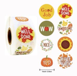 500pcs/roll Reward Stickers Encouragement Stickers for Kids Motivational Stickers with Cute Animals for Students Teachers GYH