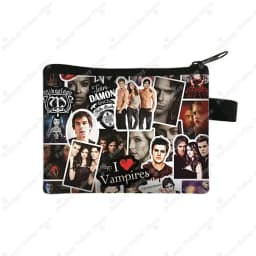 The Vampire Diaries Print Coin Purse TVD Women Wallets Team DAMON Money Coin Bags ID Credit Card Key Earphones Holder Gift