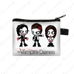 The Vampire Diaries Print Coin Purse TVD Women Wallets Team DAMON Money Coin Bags ID Credit Card Key Earphones Holder Gift