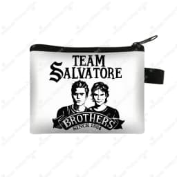 The Vampire Diaries Print Coin Purse TVD Women Wallets Team DAMON Money Coin Bags ID Credit Card Key Earphones Holder Gift
