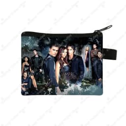 The Vampire Diaries Print Coin Purse TVD Women Wallets Team DAMON Money Coin Bags ID Credit Card Key Earphones Holder Gift