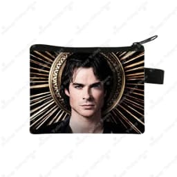 The Vampire Diaries Print Coin Purse TVD Women Wallets Team DAMON Money Coin Bags ID Credit Card Key Earphones Holder Gift