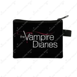 The Vampire Diaries Print Coin Purse TVD Women Wallets Team DAMON Money Coin Bags ID Credit Card Key Earphones Holder Gift