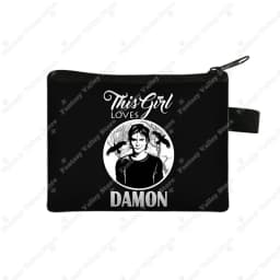 The Vampire Diaries Print Coin Purse TVD Women Wallets Team DAMON Money Coin Bags ID Credit Card Key Earphones Holder Gift