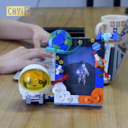 Creative Photo Frame MOC Building Blocks Ocean Assembled Model Bricks Toys Desk Decor For Kids Christmas Gift