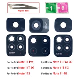 Rear Back Camera Glass Lens For Xiaomi Redmi Note 11 Pro+Plus 5G 11T 5G 11S 11E Camera Glass With Glue Adhesive + Repair Tools