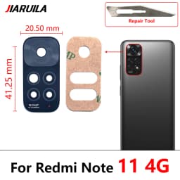 Rear Back Camera Glass Lens For Xiaomi Redmi Note 11 Pro+Plus 5G 11T 5G 11S 11E Camera Glass With Glue Adhesive + Repair Tools