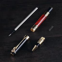 Luxury Golden Carving Mahogany Ballpoint Pen High-Quality Ink Pen for Business School And Office Supplies