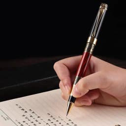Luxury Golden Carving Mahogany Ballpoint Pen High-Quality Ink Pen for Business School And Office Supplies