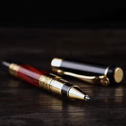 Luxury Golden Carving Mahogany Ballpoint Pen High-Quality Ink Pen for Business School And Office Supplies