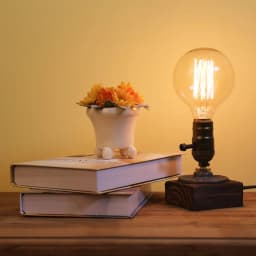 Industrial LED Table Lights With Switch Wood Desk Lamp Retro Home Decor Creative Art Gift Night Light