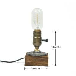 Industrial LED Table Lights With Switch Wood Desk Lamp Retro Home Decor Creative Art Gift Night Light