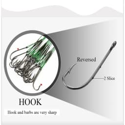 FLYSAND Anti Bite Steel Fishing Line Steel Wire Leader WIth #1 Hook With Swivel 50LB 20Pcs/Bag 3 Colors Fishing Tackle Gear
