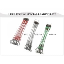 FLYSAND Anti Bite Steel Fishing Line Steel Wire Leader WIth #1 Hook With Swivel 50LB 20Pcs/Bag 3 Colors Fishing Tackle Gear