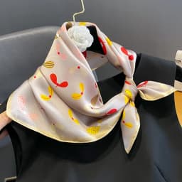2024 New 100% Real Silk Hair Scarf Fashion Lady Kerchief Foulard Female Bandana Scarves for Women Hair Band Hijab Shawl Wraps