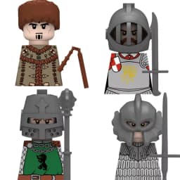 Medieval Infantry Knight Figures Building Blocks England Wars Rose Soldier Castle Military Army Guard Helmet Weapons Bricks Toys