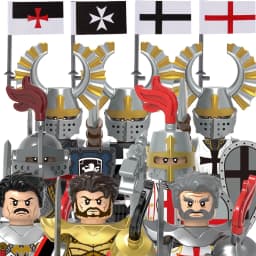Medieval Infantry Knight Figures Building Blocks England Wars Rose Soldier Castle Military Army Guard Helmet Weapons Bricks Toys