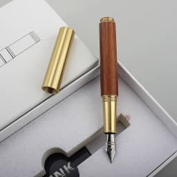 Luxury Quality Portable Pocket Exquisitely Designed Vintage Mini Brass Solid Wood Pen Office School Supplies Stationery Gifts