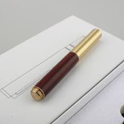 Luxury Quality Portable Pocket Exquisitely Designed Vintage Mini Brass Solid Wood Pen Office School Supplies Stationery Gifts
