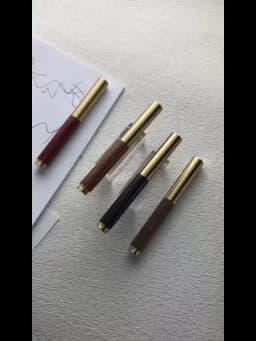 Luxury Quality Portable Pocket Exquisitely Designed Vintage Mini Brass Solid Wood Pen Office School Supplies Stationery Gifts