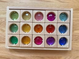 Wooden Montessori Toys See Through Blocks Mixed Acrylic Gems for Kids Open Play