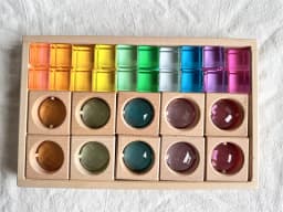Wooden Montessori Toys See Through Blocks Mixed Acrylic Gems for Kids Open Play