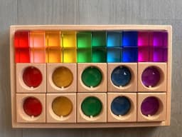 Wooden Montessori Toys See Through Blocks Mixed Acrylic Gems for Kids Open Play
