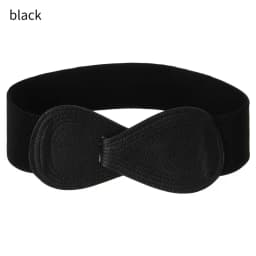 Fashion Women Stretch Waistband Bow Waistband Elastic Wide Hook Belt Dress Coat Clothing Decoration Belt