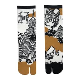Japanese Multi-Color Jacquard Carrot Chestnut Flower Literary Cute Two-Toe Socks Middle Tube Tabi Split Toe Socks Tide Socks