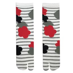 Japanese Multi-Color Jacquard Carrot Chestnut Flower Literary Cute Two-Toe Socks Middle Tube Tabi Split Toe Socks Tide Socks