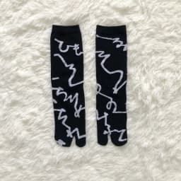 Japanese Multi-Color Jacquard Carrot Chestnut Flower Literary Cute Two-Toe Socks Middle Tube Tabi Split Toe Socks Tide Socks