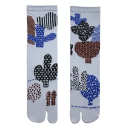 Japanese Multi-Color Jacquard Carrot Chestnut Flower Literary Cute Two-Toe Socks Middle Tube Tabi Split Toe Socks Tide Socks