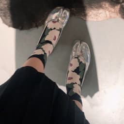 Japanese Multi-Color Jacquard Carrot Chestnut Flower Literary Cute Two-Toe Socks Middle Tube Tabi Split Toe Socks Tide Socks