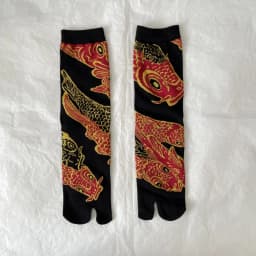 Japanese Multi-Color Jacquard Carrot Chestnut Flower Literary Cute Two-Toe Socks Middle Tube Tabi Split Toe Socks Tide Socks