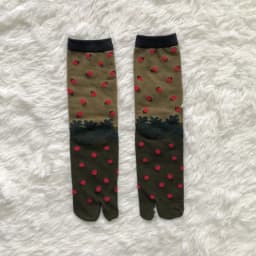 Japanese Multi-Color Jacquard Carrot Chestnut Flower Literary Cute Two-Toe Socks Middle Tube Tabi Split Toe Socks Tide Socks