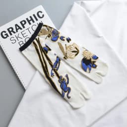 Japanese Multi-Color Jacquard Carrot Chestnut Flower Literary Cute Two-Toe Socks Middle Tube Tabi Split Toe Socks Tide Socks