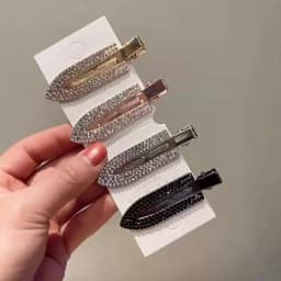 European-american wind alloy rhinestone traceless hairpin female  duck mouth clip headdress net red girl side clip hairpin