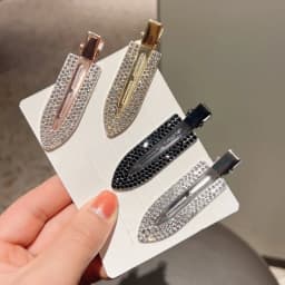 European-american wind alloy rhinestone traceless hairpin female  duck mouth clip headdress net red girl side clip hairpin