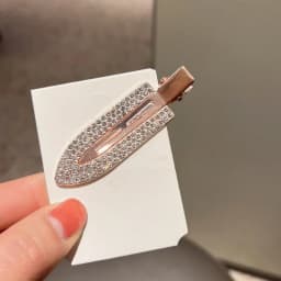 European-american wind alloy rhinestone traceless hairpin female  duck mouth clip headdress net red girl side clip hairpin