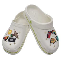 Camping Shoe Charms Accessories PVC Sun Temp Moutain Camera Rainbow Shoe Decoration for Wristband Clog Accessories Unisex DIY